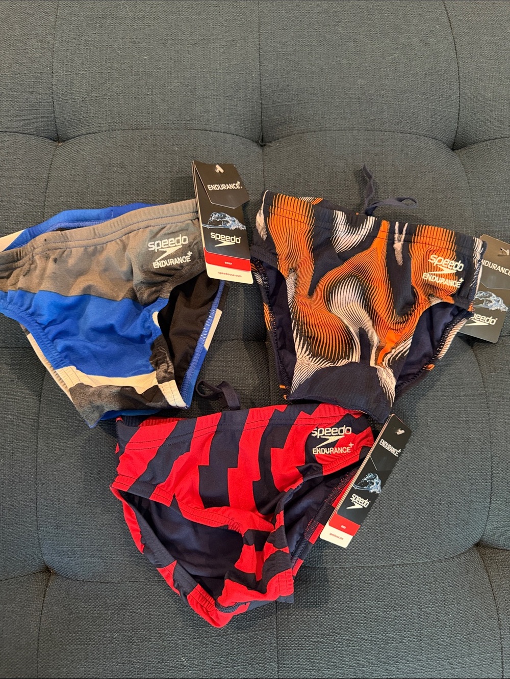 Youth Speedo Endurance+ Swim Briefs Bundle of 3 NEW waist 22 competitive Euro